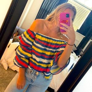 Off the shoulder ruffle top